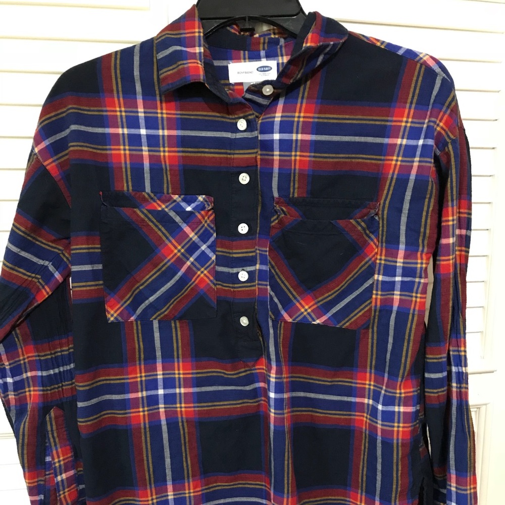 Old Navy Plaid Boyfriend Shirt